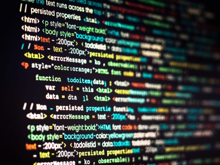 colorful code on computer screen